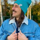 Męska czapka slouchy logo kolorowe “Turkus”