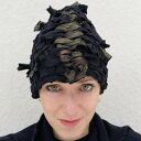 Czapka zimowa Złotko - czarna i złota, ręcznie tkana na krośnie (turban)