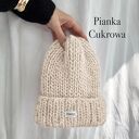 Czapka Lily 100% wełna pianka cukrowa