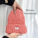 Czapka Lily 100% wełna różowa brzoskwinia