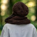 Czapka MERINO Neverland “Brązowy” podszewka JEDWAB