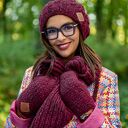 Czapka MERINO Smile “Bordo” podszewka JEDWAB