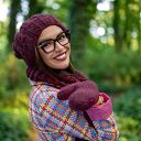 Czapka MERINO Smile “Bordo” podszewka JEDWAB