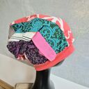 Czapka na podszewce kolorowa patchworkowa rękodzieło świetna na codzienne noszenie polecam rozmiar