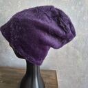 Futrzana czapka fioletowa sztuczne futro na podszewce, rozmiar uniwersalny box z1