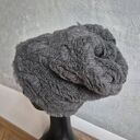 czapka sztuczne futro szara ciepła na podszewce, super na zime polecam boks waliz