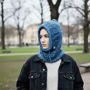 Ciepła balaclava oversize kominiarka kaptur zamiast czapki z wełną