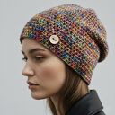 Kolorowa czapka całoroczna przejściowa cienka all season