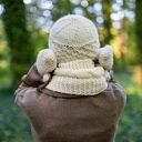 Czapka MERINO Hope “Beżowy ecru” podszewka JEDWAB