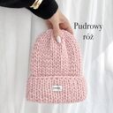 Czapka Lily 100% wełna pudrowy róż
