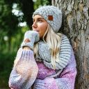 Czapka MERINO Hope “Wybielony szary” podszewka JEDWAB