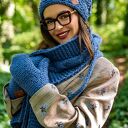 Czapka MERINO Neverland “Ciemny niebieski” podszewka JEDWAB