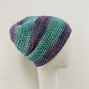 Ręcznie robiona kolorowa czapka wiosenna - cienka beanie S/M