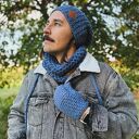 Męska czapka MERINO Neverland “Ciemny niebieski” podszewka JEDWAB