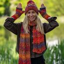 Czapka MERINO 100% Euforia - przygaszone czerwienie