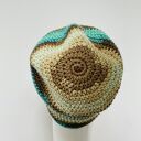 Kolorowa czapka przejściowa S/M - cienka czapka bawełniana handmade