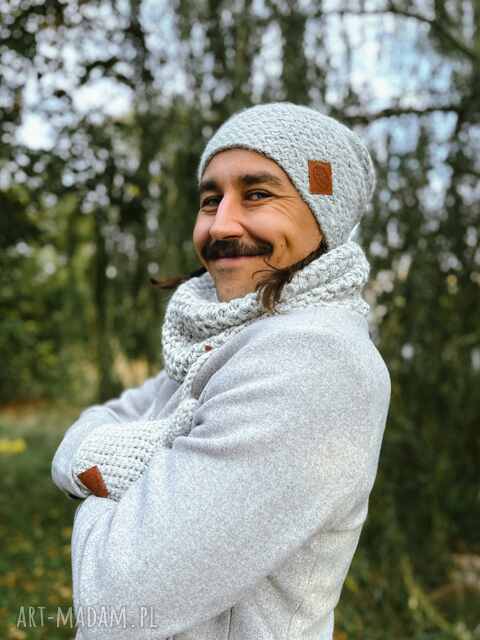 Męska czapka MERINO Explorer “Wybielony szary”