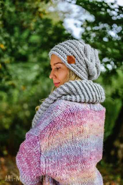 Czapka MERINO This is it “Wybielony szary”