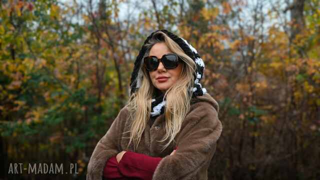 Balaclava z moheru ręcznie szydełkowana, kominiarka czapka handmade