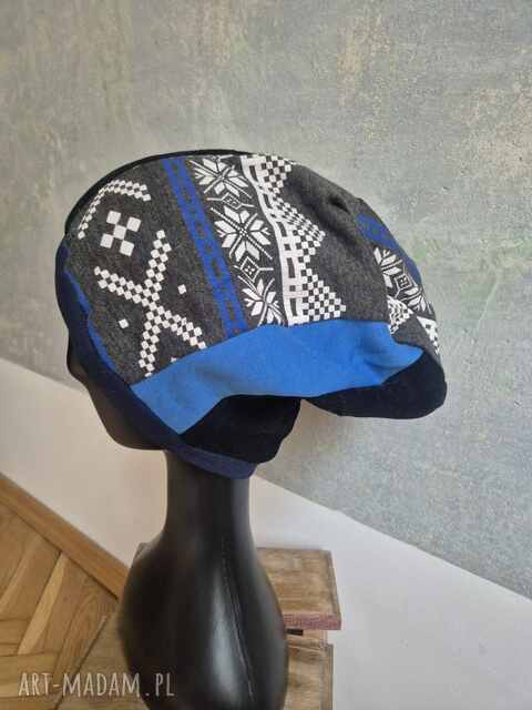 Czapka norweski wzorek smerfetka na podszewce, dobra na codzienne noszenie, uniwersalna, polecam polec