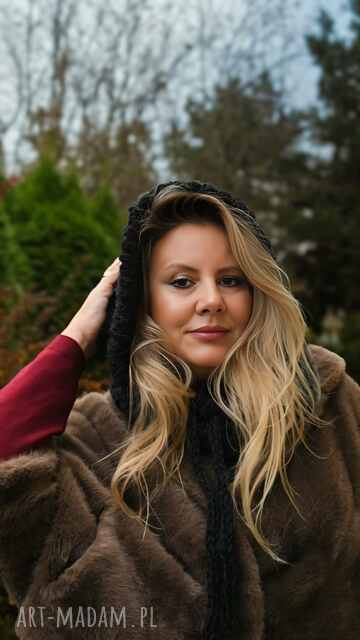 Balaclava handmade, ręcznie szydełkowana, wełna merino