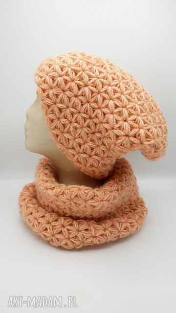 Komplet handmade czapka komin "JAŚMIN I"