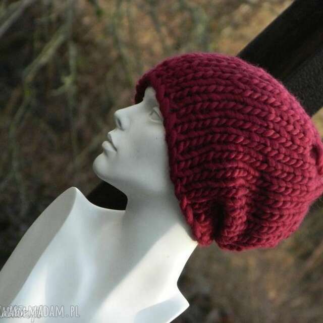 Syberianka bordo 100% wool czapa