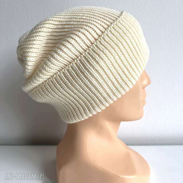 Beanie czapka z wełny merino VARELLA 100% Baby Merino 02 Ecru