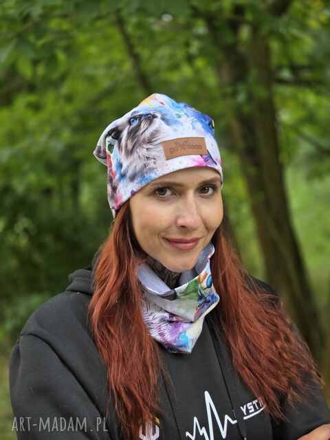 Bawełniana czapka w koty