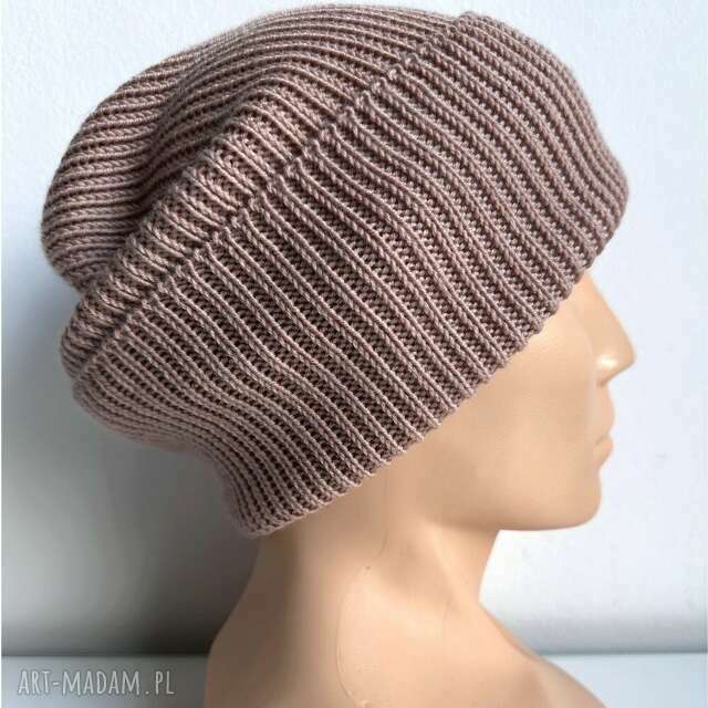 Beanie czapka z wełny merino VARELLA 100% Baby Merino 49 Pustynna Róża