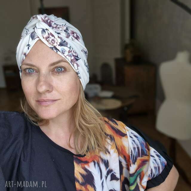 Turban w kwiaty Super na codzienne noszenie