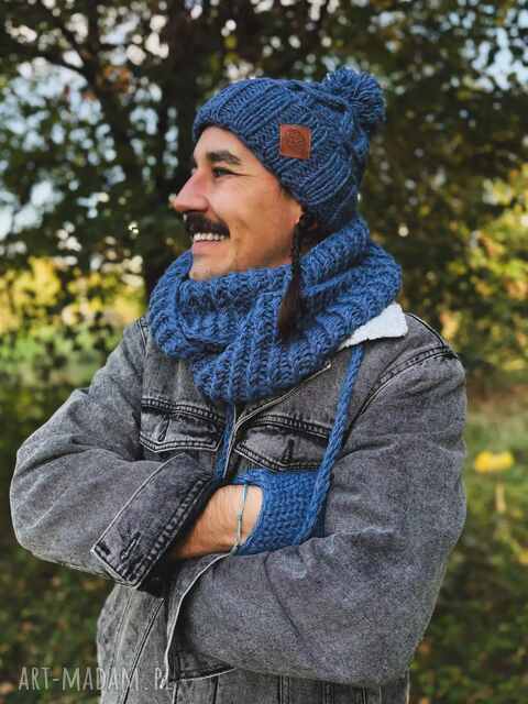 Męska czapka MERINO Euforia “Ciemny niebieski”