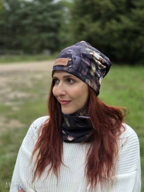 Czapka w kwiaty baweniana