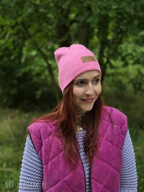Czapka beanie różowa