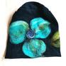 Ruda Klara folk czapka wełniana filcowana zimowa handmade w kwiaty na podszewce welna frida
