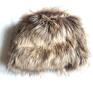 Futrzana długo włos broz bez cieniowany sztuczne futro czapka na podszewce, rozmiar 57 58cm, bardzo ciepła, box. Folk