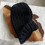 beanie chunky black / handmade czapka z wełny