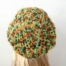 czapki: ażurowy beret w jesiennych barwach - handmade jesień beretoczapka