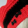 czerwone beret duża czapka (wykonana z włóczki akrylowej w kolorach: ozdobny