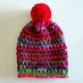 The Wool Art kolorowaczapka ciepła mozaika czapka na prezent