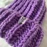 czapki: Big Happy fiolet handmade - duża modna
