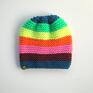 kolorowa czapka jesienna neonówka unisex