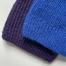 czapki niebieska handmade damska aurea 100% baby merino plus na drutach