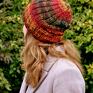 The Wool Art na kolorowa czapka na głowę na drutach