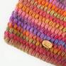 pomysł jaki prezent pod choinkę Czapka handmade No. 025 / beanie szydło - ciepła krasnal na szydełku