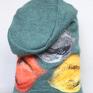 czapka handmade czesanką filcowane wełniane zima prezent
