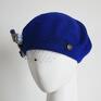 fascynatory czapki niebieski beret woalka