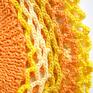 ażurowy beret pomarańczowo - żółty - wiosenny lekki