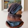 ręcznie wykonana czapka na drutach - miły, ciepły komplet