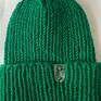Happy Czapy pomysł na święta prezent zimowa bloo zielona handmade wełniane czapki